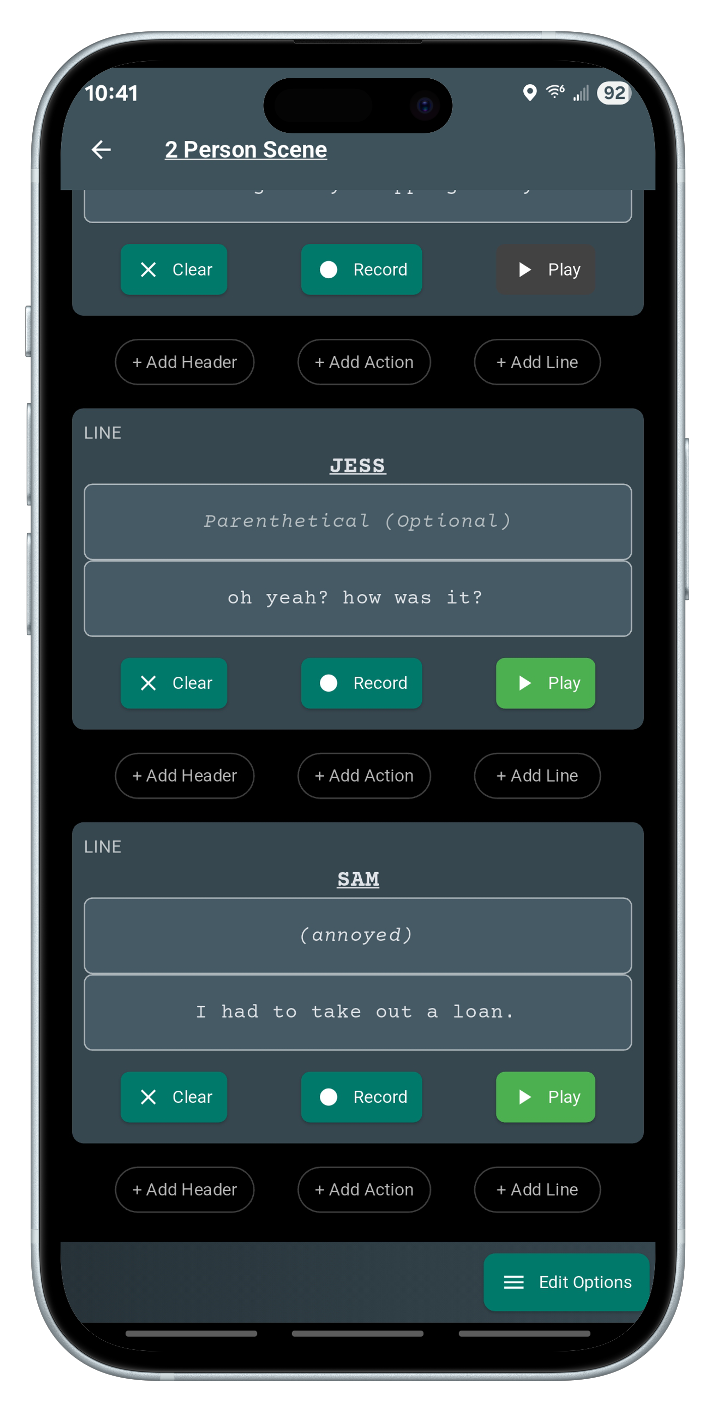 Write feature